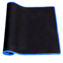 Black Anti-Slip Laptop Computer Gaming Mouse Pad Keyboard Mat with Blue-dege