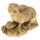 Chinese Fengshui Decor Money Lucky Wealth Brass Zodiac Rabbit Statue
