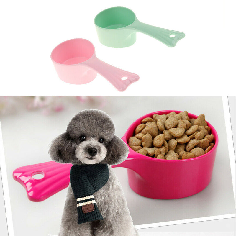 2Pcs Color Random Pet Feeding Shovel Plastic Cat Dog Food Scoop Feeding Spoon