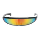 Futuristic Party Costume  Color Mirrored Lens Visor Sunglasses