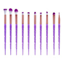 10Pcs Diamond Handle Makeup Brushes Set Crystal Spiral Handle Foundation Bl P5P3