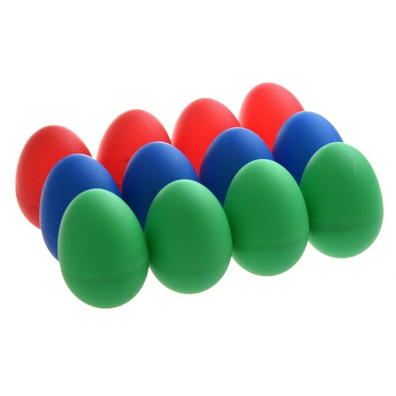 12 x Educational Plastic Drums Musical Egg Maracas Shakers U9E1