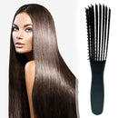 Eight-Claw Comb ABS Hair Curly Fluffy Massage Octopus Ribs Comb (Black) A