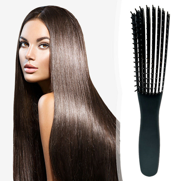 Eight-Claw Comb ABS Hair Curly Fluffy Massage Octopus Ribs Comb (Black) A#S