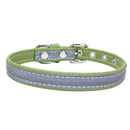 Reflective Personalized Safety Dog Collars for Dogs Puppy Adjustable Green-S