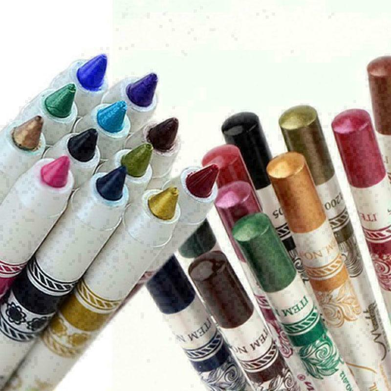12 Pcs Professional Cosmetic Makeup Eyeliner Eye / Lip Liner Glitter Pencil Z6K0