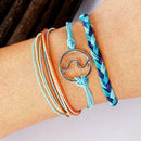 3X/Set Women Handmade Multi-color Bohemian Weave Bracelet Knot Bangles Rope Z1W1