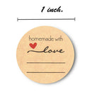 500 Pieces Of Round Love Kraft Paper Stickers Self-adhesive Labels DIY