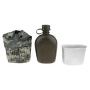 Outdoor Camping Army Water Bottle Canteen Hip Flask with Cup Pouch Random Camo