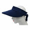 Summer Fashion Bowknot Big Visor Cap Beach Sun Hat Dark blue A3X8