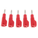 5Pcs 4mm Male Retractable Tube Stackable Banana Plug Wire Solder Connectors red
