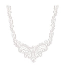 Beautiful Cotton Embroidery Venise Neckline Lace Collar Costume Dress White