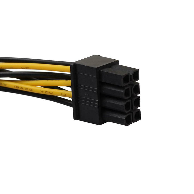 18cm 8(6+2) Pin to Dual 4 Pin Graphics Video Card Power Cord Adapter Cable