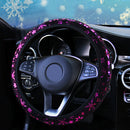 1pc 37-38CM Fashion Auto Car Steering Wheel Cover Purple Flower For Women Girls