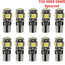 6X T10 168 194 W5W 5 SMD White Led Canbus Error Free Car Side Wedge light Bulbs