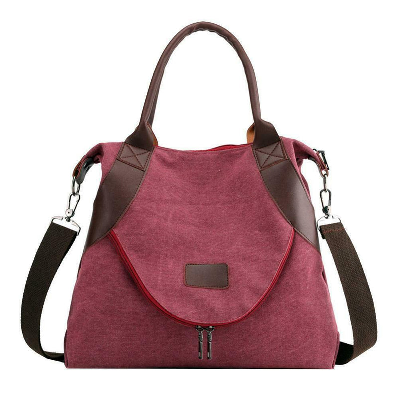 Women Large Totes Shopping Bag Handbag Shoulder Messenger Bags (Wine Red) SN9F
