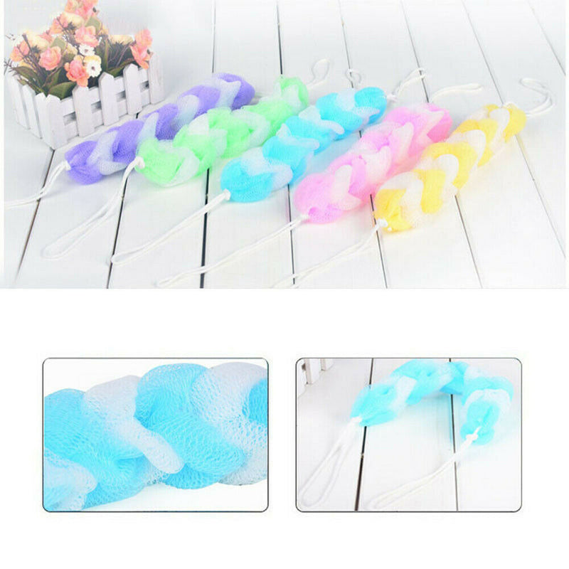 2 X Exfoliating Loofah Back Strap Body Shower Massage Sponge Scrubber Towel Set