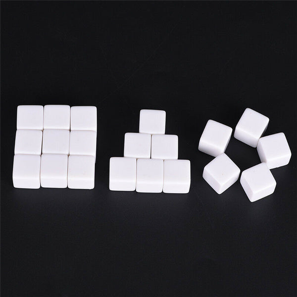 10pcs16mm blank white can write dice counting cubes square gaming dice M&O