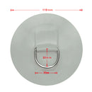 Gray D-Ring Patch Deck Rigging Kit for Inflatable Boat Dinghy Kayak Canoe