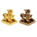 2Pcs/Pack Piyao Statue Fengshui Golden Chi Lin Statue Charm Fengshui for