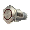 Self-Locking ON/OFF 12V Car Aluminum LED Power Push Button Switch Red