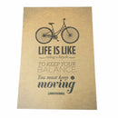 life is like riding a bicycle poster cafe bar decor  kraft paper wall stickN â„–[