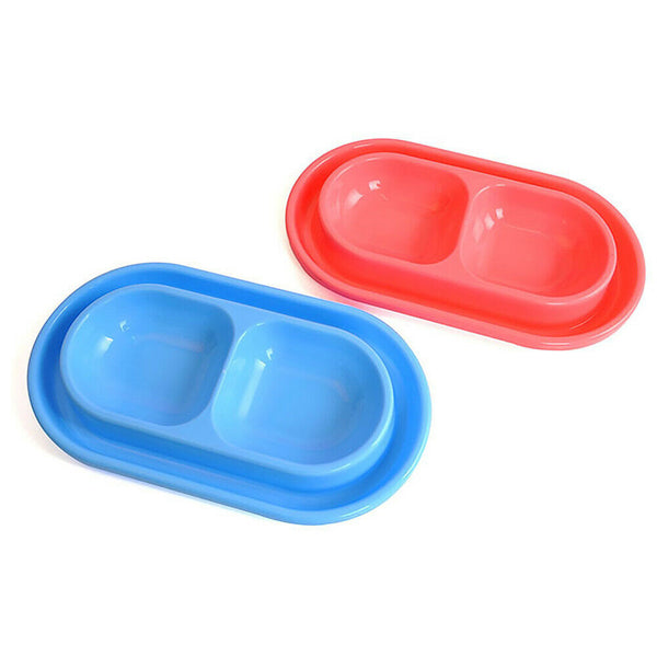 Drinking Water Dish 2 Bowls Dog Feeder Cat Anti Ant With Notch Pet Supplies