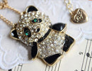 Rhinestone Crystal Panda Sweater Chain Girl Cute Animal Pendant Necklace B Gw