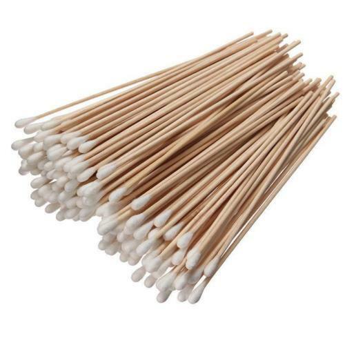 200pc 6" Long Wood Handle Cotton Swab Buds Applicators Lab Cleaning Tool Kit