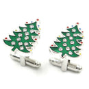 Crystal Enamel Christmas Tree Cufflinks Mens Cuff Links Jewelry Wedding Par sp