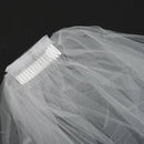 Elegant 2T White Wedding Bridal Elbow Satin Edge Veil With Comb