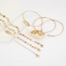 6pcs Boho Tassel Shell Bracelet Retro Pineapple Slice Bangles Women Jewelry