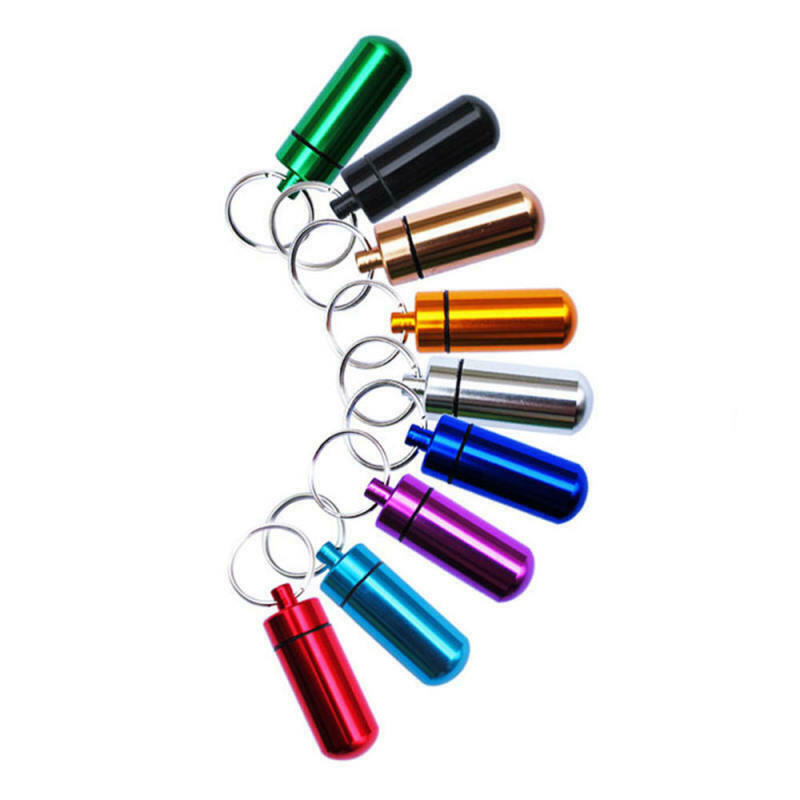 5x Medicine Pill Case Pill Box Pill Holder Bottle Container w/ Keychain EPH ROY