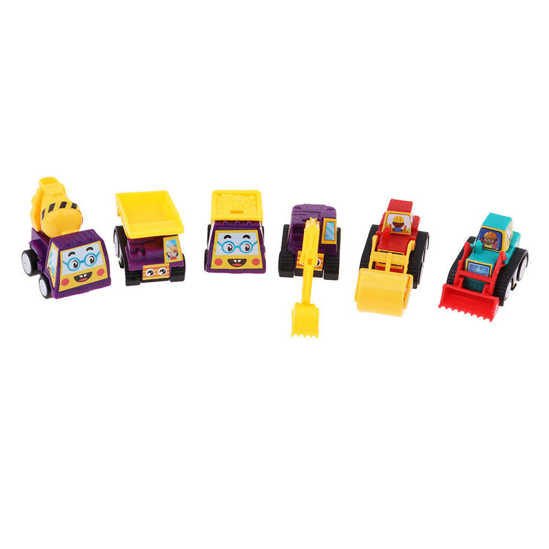 6 Pieces 2" Assorted Pull Back Vehicles for Kids - Fun Gift Party Giveaway