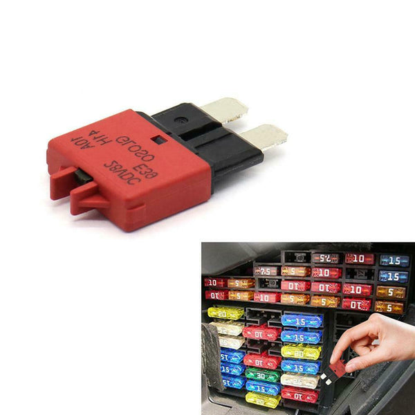 DC32V Manual Reset ATC Circuit Breaker Blade Fuse for Car Boat(10A Red