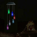 Hanging Wind Chimes Solar Powered Colour Changing LED Garden Windchimes P3U6