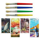 4x Children's DIY Graffiti Pen Flat Head Plastic Rod Pig Mane Oil Painti DYO