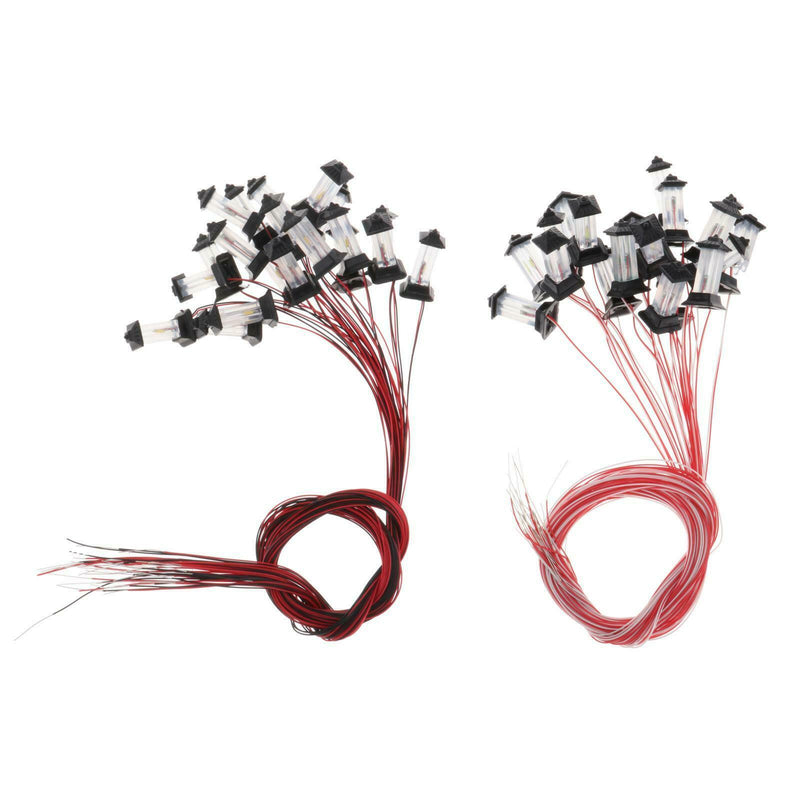 Set of 20 Train Railway LED Light Micro Landscape Lamppost 1:100 1:500 TT N