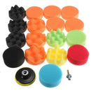 19PCS 3" Inch 80mm Sponge Buff flat Polishing Pad Kit For Car Set Polisher C4O0