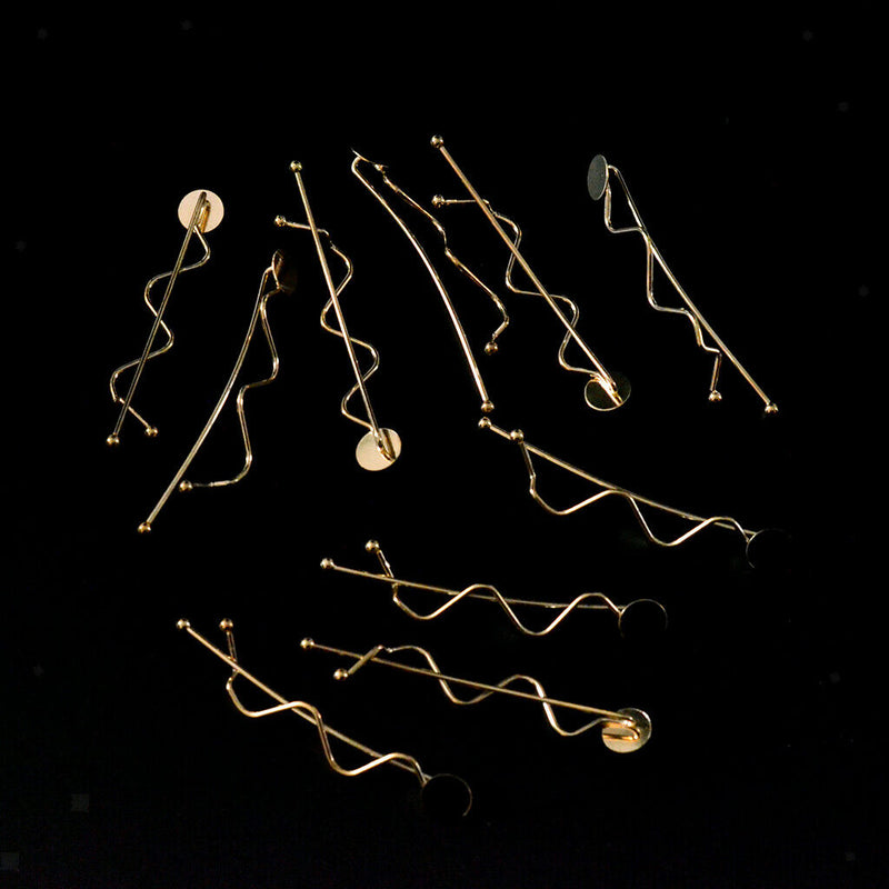 10Pcs Metal Hairpin Minimalist Style Waved Shape Clips Barrette for Women