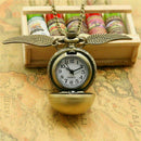 Steampunk Snitch Pocket Watch Necklace Quidditch Wing Clock U3Z9 Pendant Y2 X7K3