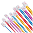 11pcs 27cm Multicolour Aluminum Tunisian Afghan Crochet Hook Knit Needles 2 R8M9