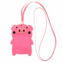 Cute Pig Silicone Watch Protective Case with Strap Lanyard Pendant pink