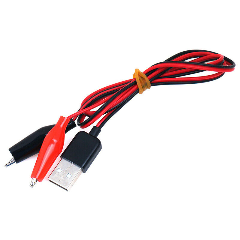 1Pc Alligator Test Clips Clamp to USB Male Connector Power Supply Adapter Ca Cy