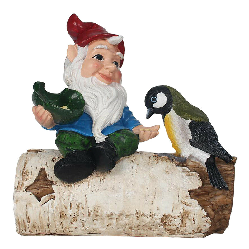 Bird Feeders for Outside, Garden Gnome Outdoor Statue, Small Statue for