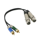 Dual XLR Female to Dual RCA Male Patch Cable - 2-XLRF to 2-RCA Audio Cable