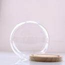 Glass Cloche | Round Transparent Topped | Bell Jar Display Dome | Wood Base