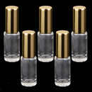 5x Mini Glass Roll On Roller Ball Bottle Refill Perfume Fragrance 5ml Makeup