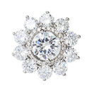 Crystal Flower Brooch Women Shirt Lapel Pins Safety Buckle Buttons Metal Tie