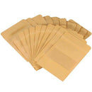 100Pcs Brown Stand Up Kraft Paper Zip Lock Bags with Clear Window,Reclosabl